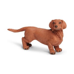 Plastic speelgoed figuur hond teckel bruin 9 cm