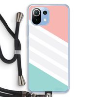 Strepen pastel: Xiaomi Mi 11 Lite Transparant Hoesje met koord