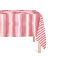 Tafelkleed Happy Red Stripes 140x340cm. - thumbnail