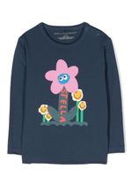 Stella McCartney Kids t-shirt fleurie à manches courtes - Bleu