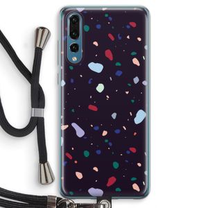 Dark Rounded Terrazzo: Huawei P20 Pro Transparant Hoesje met koord