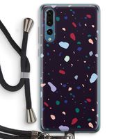 Dark Rounded Terrazzo: Huawei P20 Pro Transparant Hoesje met koord