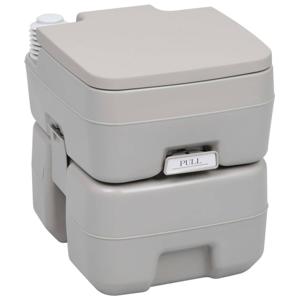 The Living Store Campingtoilet - Grijs HDPE - 41.5x36.5x42.5 cm - 20L afvaltank - T-spoeling