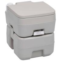 The Living Store Campingtoilet - Grijs HDPE - 41.5x36.5x42.5 cm - 20L afvaltank - T-spoeling