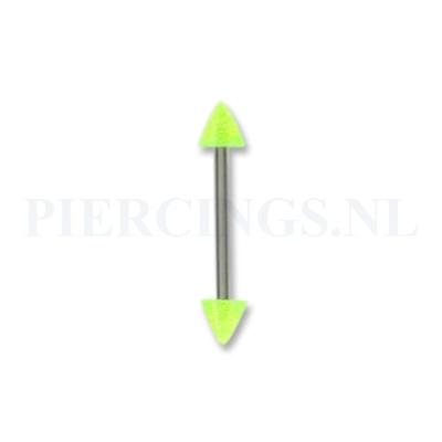 Barbell acryl spike 1.6 mm geel glitter
