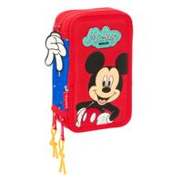 Driedubbele Pennenzak Mickey Mouse Clubhouse Good day Blauw 12,5 x 19,5 x 5,5 cm 37 Onderdelen
