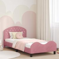 Bedframe voor kinderen met hoofdbord Roze 90 x 190 cm Fluweel