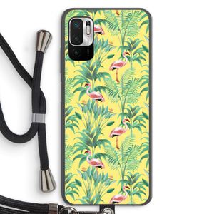 Flamingo party: Xiaomi Redmi Note 10 5G Transparant Hoesje met koord