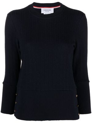 Thom Browne pull en laine vierge à chevrons - Bleu