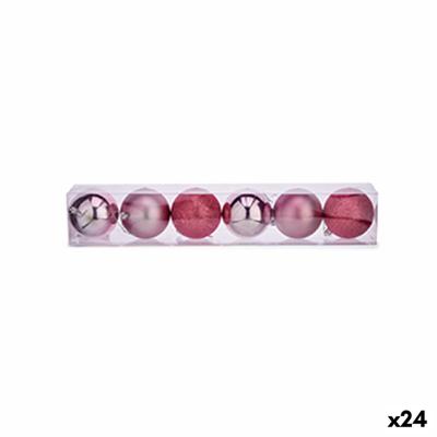 Set kerstballen Roze Plastic Ø 8 cm (24 Stuks)