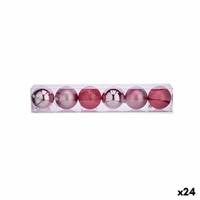 Set kerstballen Roze Plastic Ø 8 cm (24 Stuks)