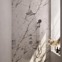 Brauer Brushed Edition Thermostatische Regendoucheset Inbouw - Hoofddouche 30 cm - Rechte Wandarm - Handdouche 3 Standen - Doucheslang - Geintegreerde Glijstang - Rvs