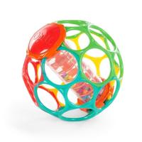 BRIGHT STARS Oball Easy-Grip Rain Stick BPA-vrij babyspeelgoed, rood, geel, groen en blauw, voor pasgeborenen