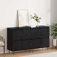 Dressoirs 2 pcs Zwart eiken 120 x 35 x 70 cm Bewerkt hout