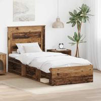 Bedframe met hoofdeinde Oudhout 75 x 190 cm Massief grenenhout