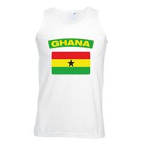 Singlet shirt/ tanktop Ghanese vlag wit heren