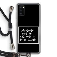 Schotelvod: Samsung Galaxy A41 Transparant Hoesje met koord
