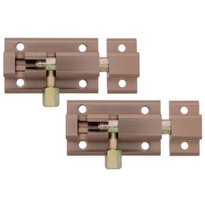 AMIG schuifslot/plaatgrendel - 4x - aluminium - 5 cm - brons - deur - schutting - raam slot