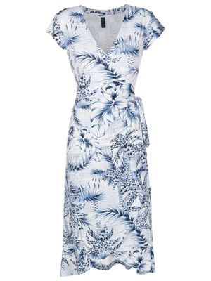 Lygia & Nanny robe portefeuille à imprimé palmier - Bleu