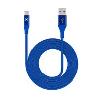 Celly - USB-Kabel Type-C, 3 meter, Blauw - Siliconen - Celly Feeling - thumbnail