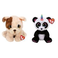 Ty - Knuffel - Beanie Buddy - Houghie Dog & Paris Panda