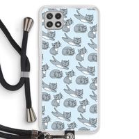 Poezen: Samsung Galaxy A22 4G Transparant Hoesje met koord Poezen: Samsung Galaxy A22 4G Transparant Hoesje met koord