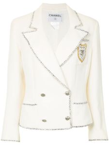 CHANEL Pre-Owned blazer à boutonnière croisée devant - Blanc