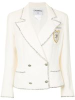 CHANEL Pre-Owned blazer à boutonnière croisée devant - Blanc - thumbnail