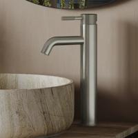 Wastafelkraan SaniClear Plus Curved | Opbouw | Mengkraan | Hoog model | RVS