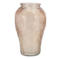 Bloemenvaas Circle - boeket vaas - glas - lichtbruin - 15 x 25 cm