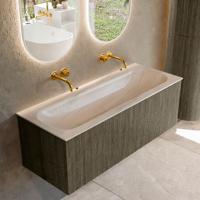 Badmeubel Mondiaz Kurve-Dlux | 120 cm | Meubelkleur Shadow | Wastafelkleur Meli | Solid surface | Wasbak midden spoelbak | Zonder kraangat(en)