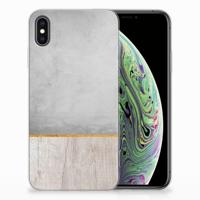 Apple iPhone Xs Max | Bumper Hoesje | Wood Concrete