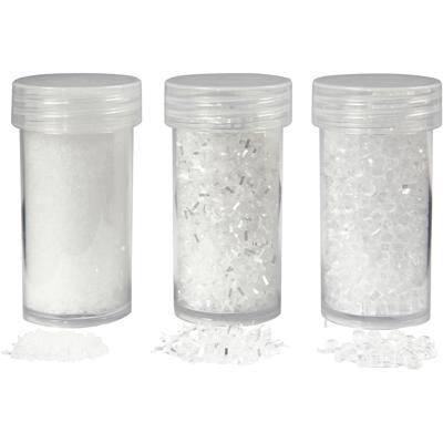 Creativ Company Kunstsneeuw, wit glitter, 35+35+8 gr, 3 doosje/ 1 doos