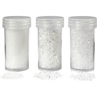 Creativ Company Kunstsneeuw, wit glitter, 35+35+8 gr, 3 doosje/ 1 doos