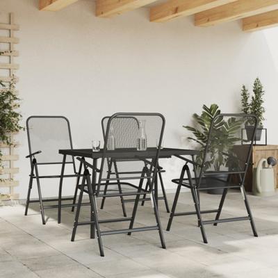5-delige Tuinset metaalgaas antracietkleurig