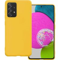 Basey Samsung Galaxy A52 Hoesje Siliconen Hoes Case Cover -Geel - thumbnail