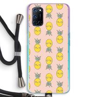 Ananas: Oppo A52 Transparant Hoesje met koord