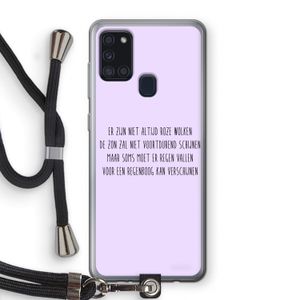 Regenboog: Samsung Galaxy A21s Transparant Hoesje met koord