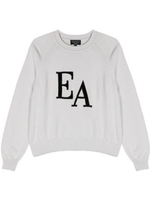 Emporio Armani pull à patch logo - Gris