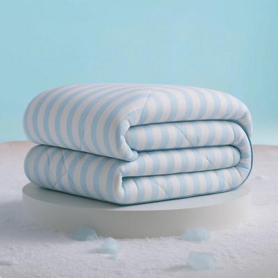 Dekbedovertrek Easy Dekbed Cooling - Lits-Jumeaux (240x200 cm) - Wit/ Blauw Microvezel - Dessin: Strepen - Zydante - Dekbed-Discounter.nl