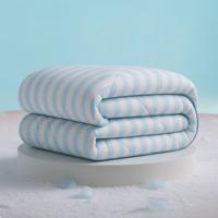 Dekbedovertrek Easy Dekbed Cooling - Lits-Jumeaux (240x200 cm) - Wit/ Blauw Microvezel - Dessin: Strepen - Zydante - Dekbed-Discounter.nl