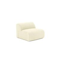 Armloze fauteuil in crèmekleurig ribfluweel