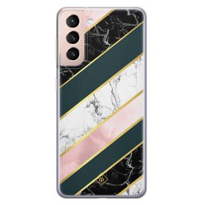 Samsung Galaxy S21 siliconen hoesje - Marble stripes