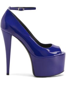 Giuseppe Zanotti escarpins Aida à fini verni 150 mm - Bleu