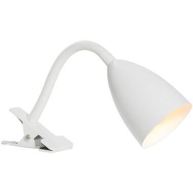 Bureaulamp knijper - wit metaal - E14 - 35xØ9 cm - Leen Bakker