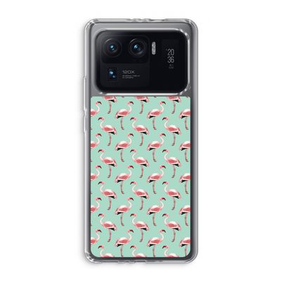 Flamingoprint groen: Xiaomi Mi 11 Ultra Transparant Hoesje