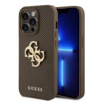 iPhone 15 Pro Max Guess Geperforeerd 4G Glitter Logo Cover - Taupe