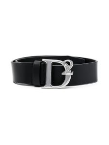 DSQUARED2 KIDS ceinture en cuir à boucle logo - Noir