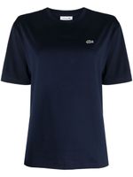 Lacoste t-shirt en coton à patch logo - Bleu - thumbnail