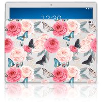 Lenovo Tab P10 Siliconen Hoesje Butterfly Roses - thumbnail